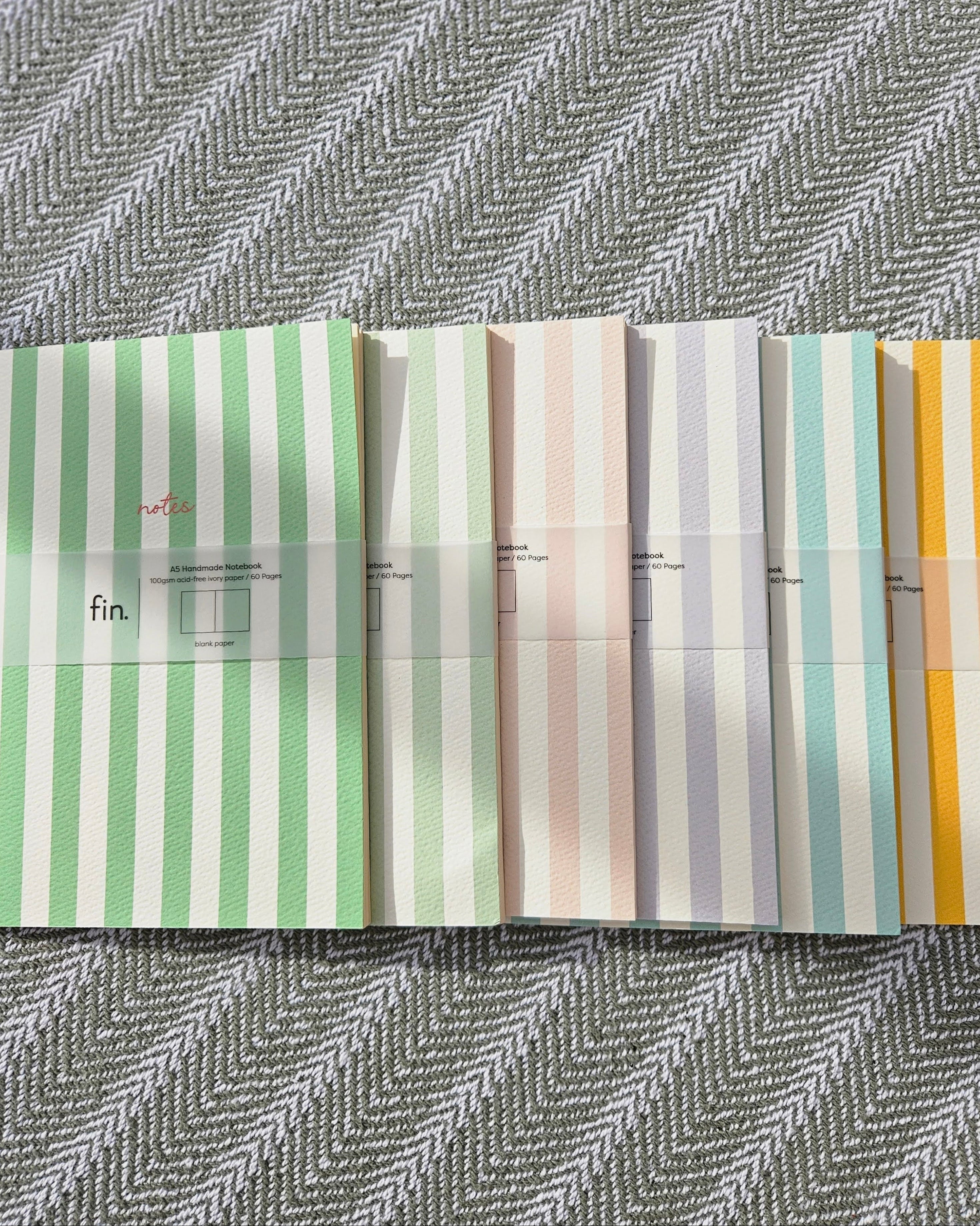 Striped Notebook with Contrast Colour | Fin Studio