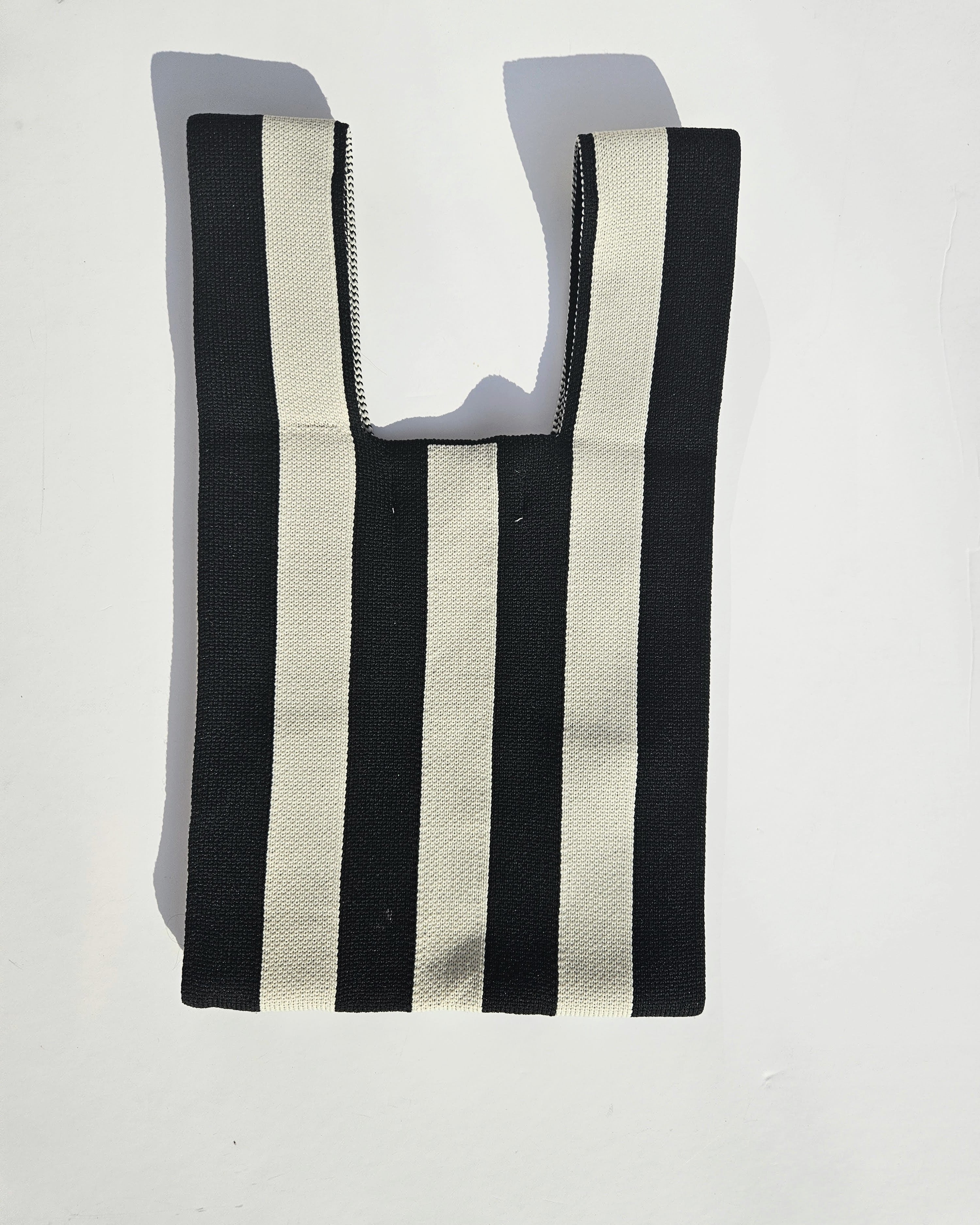 Striped Japanese Knot bag | Recylced knitted cotton