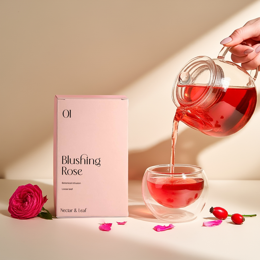 01 Blushing Rose - Herbal Tea with Rose & Strawberry | Nectar & Leaf