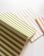 Striped Notebook with Contrast Color: Pistachio Green / A5