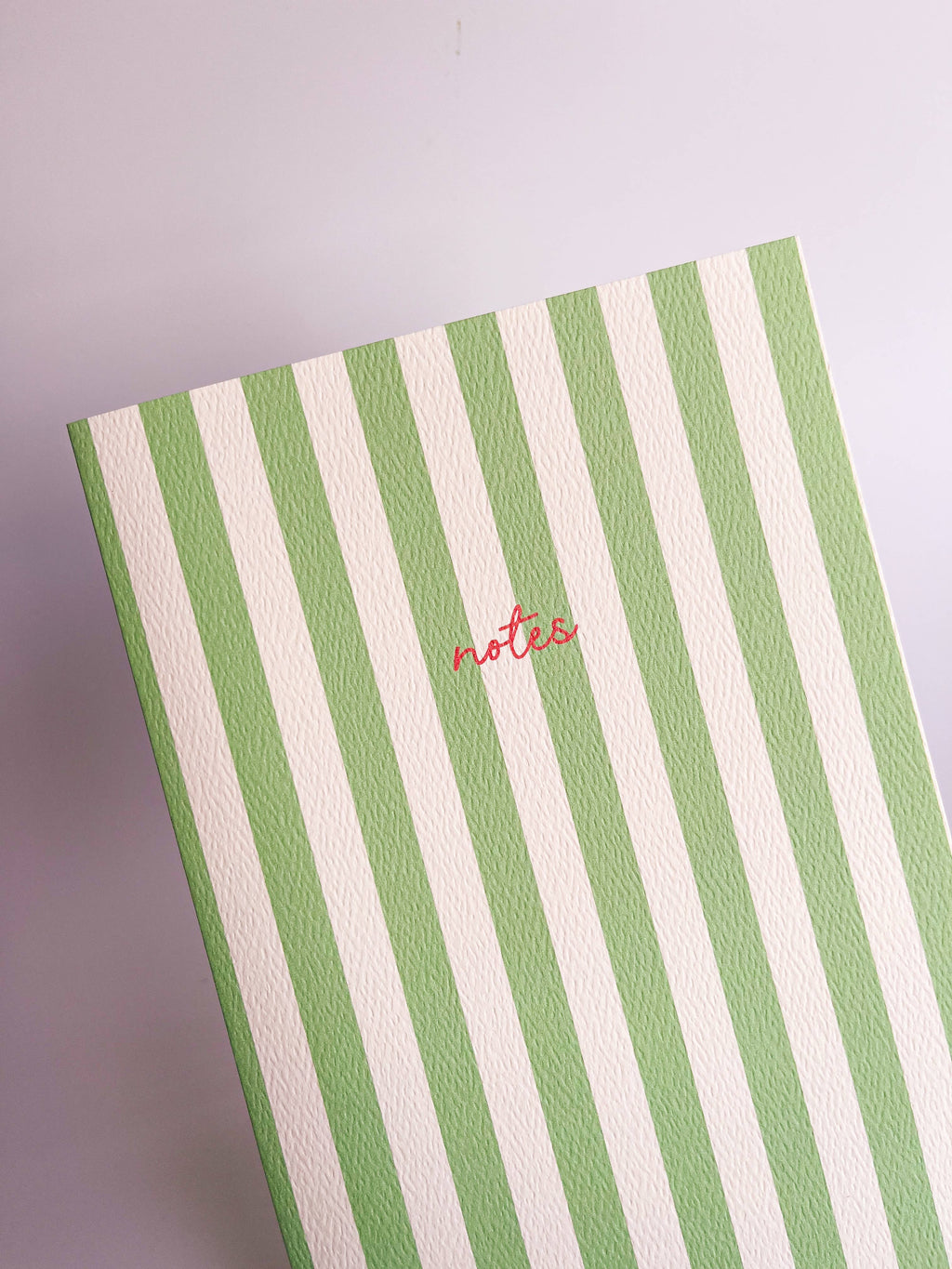 Striped Notebook with Contrast Color: Pistachio Green / A5