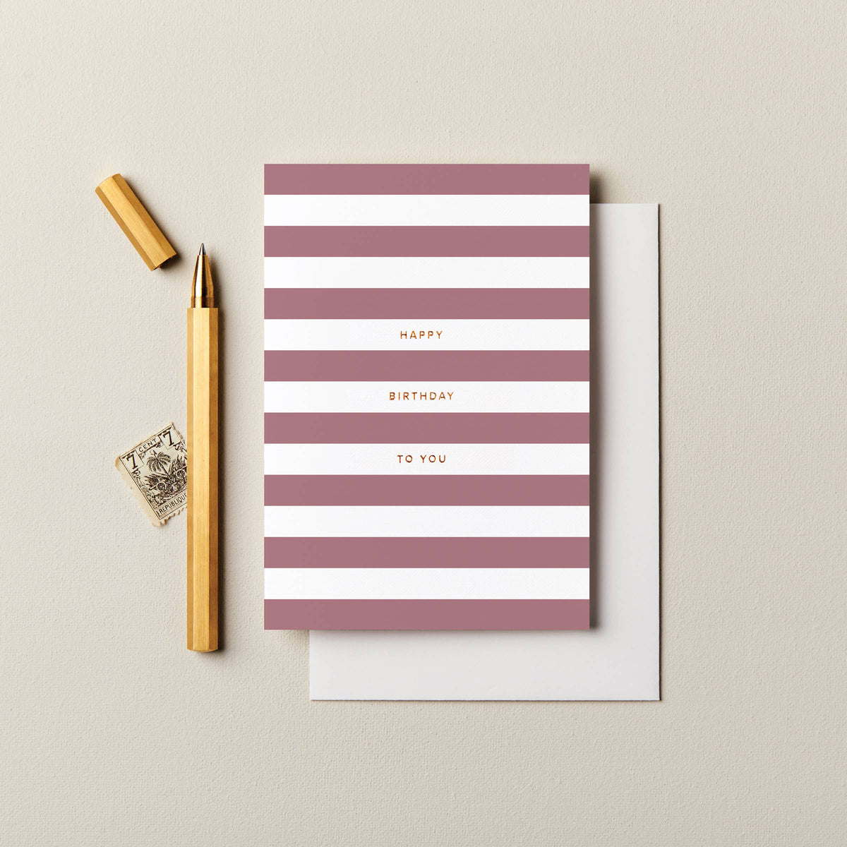 Blush Stripes Birthday Card | Ink & Bloom