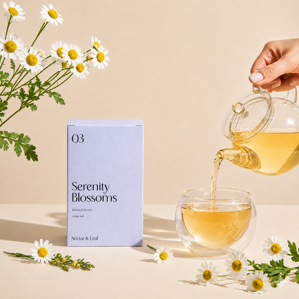 03 Serenity Blossoms - Herbal Tea with Chamomile & Lavender | Nectar & Leaf