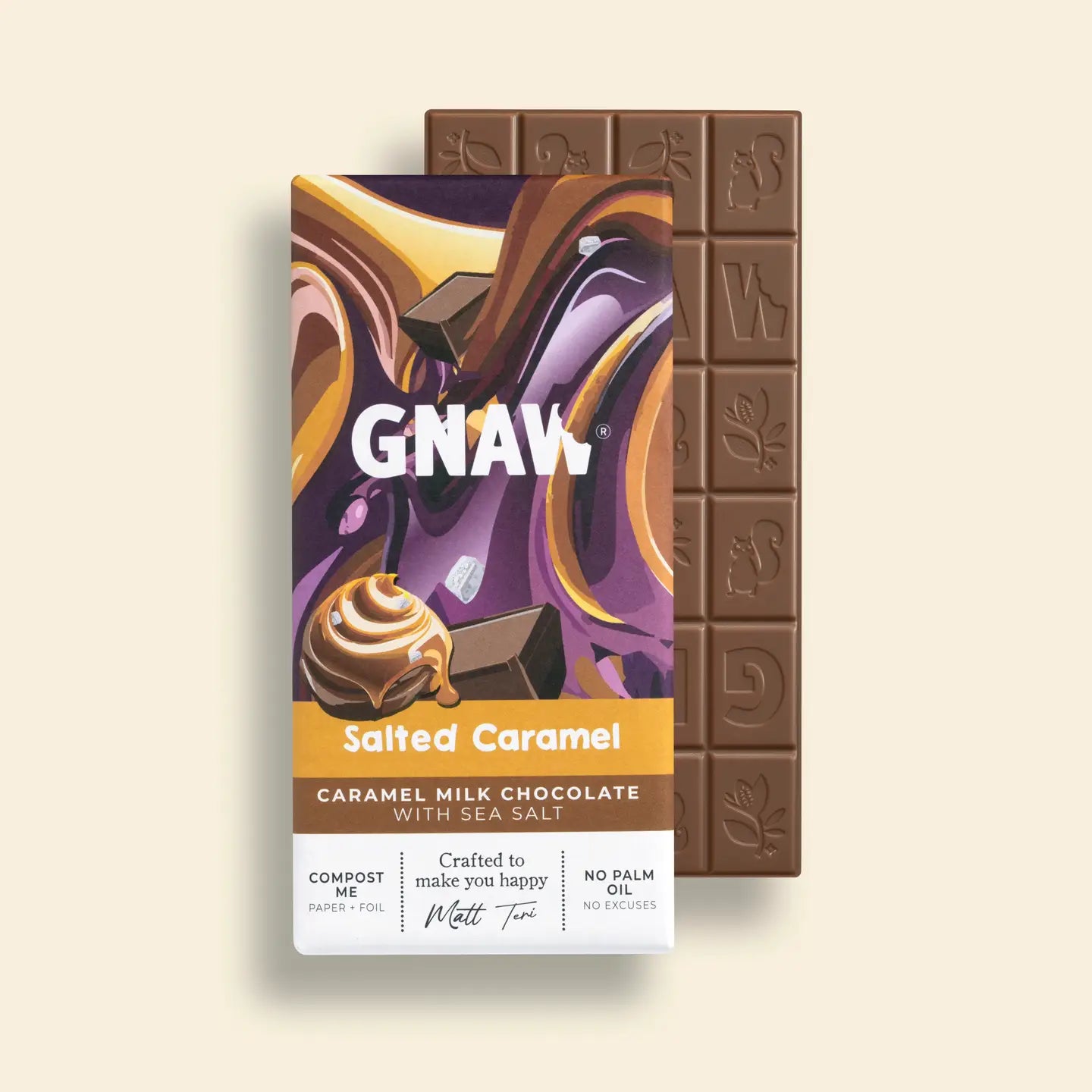 Salted Caramel Milk Chocolate Bar | GNAW