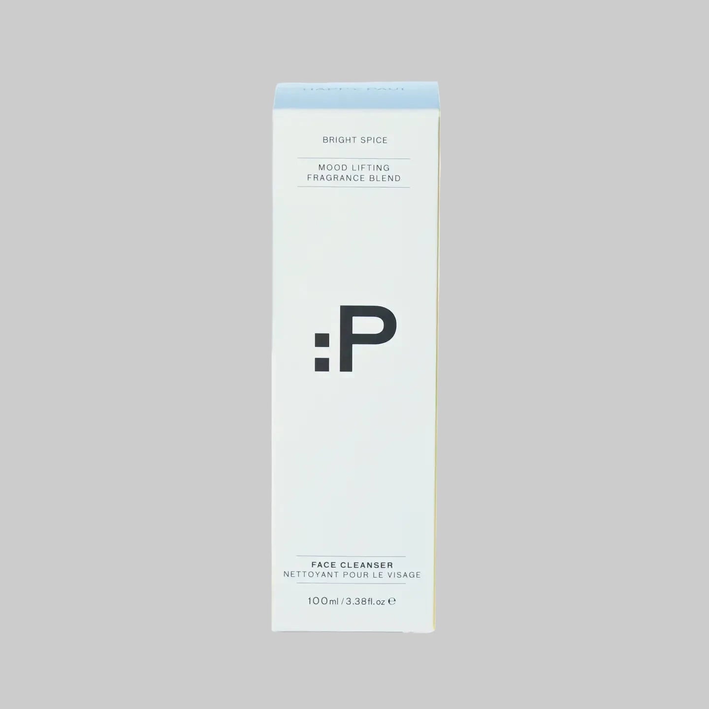 Box of face cleanser with brand logo on a white background