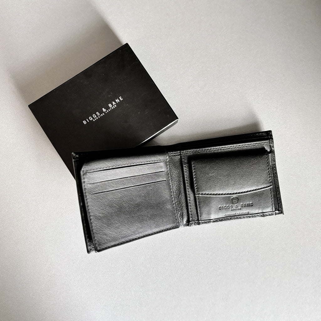 Black Bifold Leather Wallet | Biggs & Bane