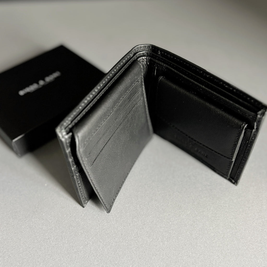 Black Bifold Leather Wallet | Biggs & Bane