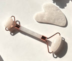 White Jade Roller & Gua Sha Set | Crystolver