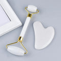 White Jade Roller & Gua Sha Set | Crystolver