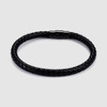 Men's Sleek Black Leather Rope Bracelet | Aye Do Gifts