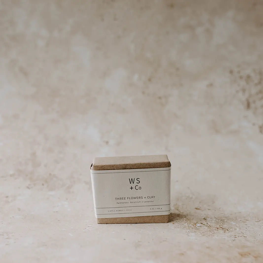 Three Flowers + Clay Natural Face Soap Bar | Wild Sage + Co