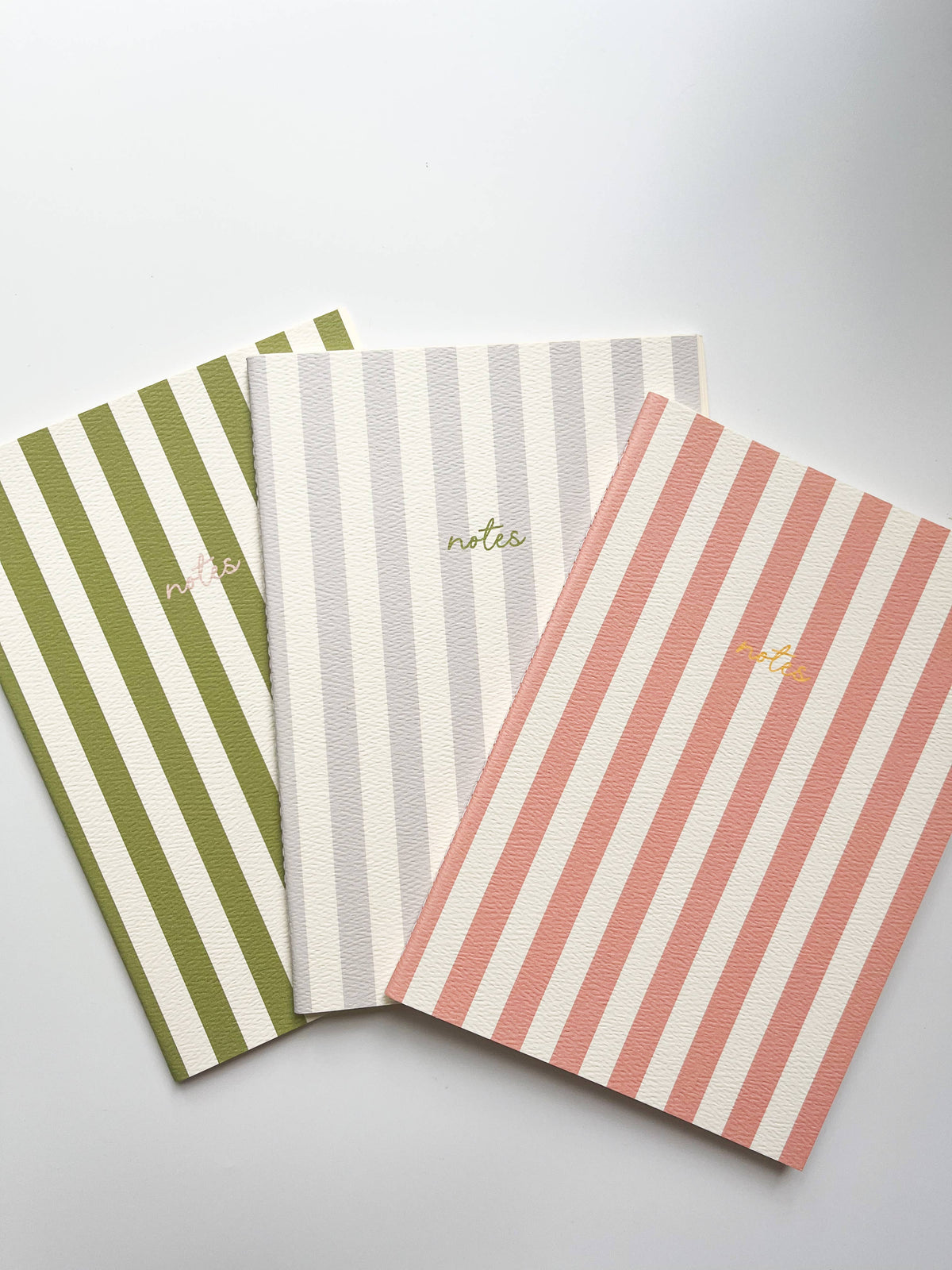Striped Notebook with Contrast Color: Pale Green / A5