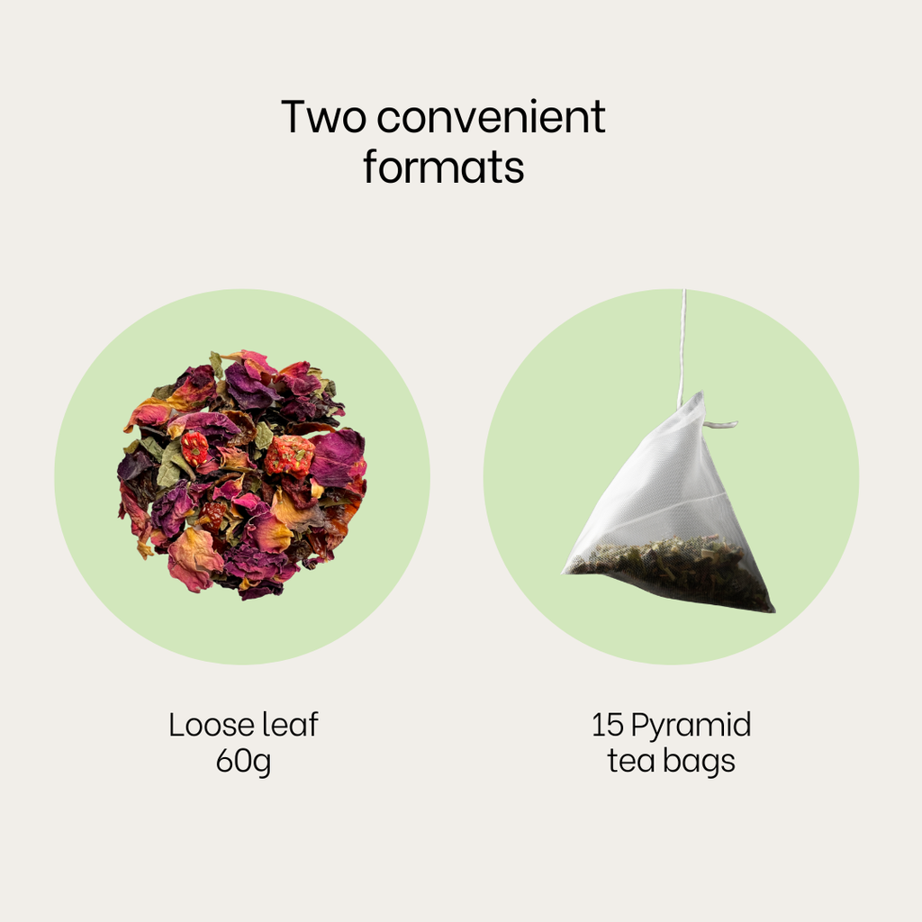 01 Blushing Rose - Herbal Tea with Rose & Strawberry | Nectar & Leaf