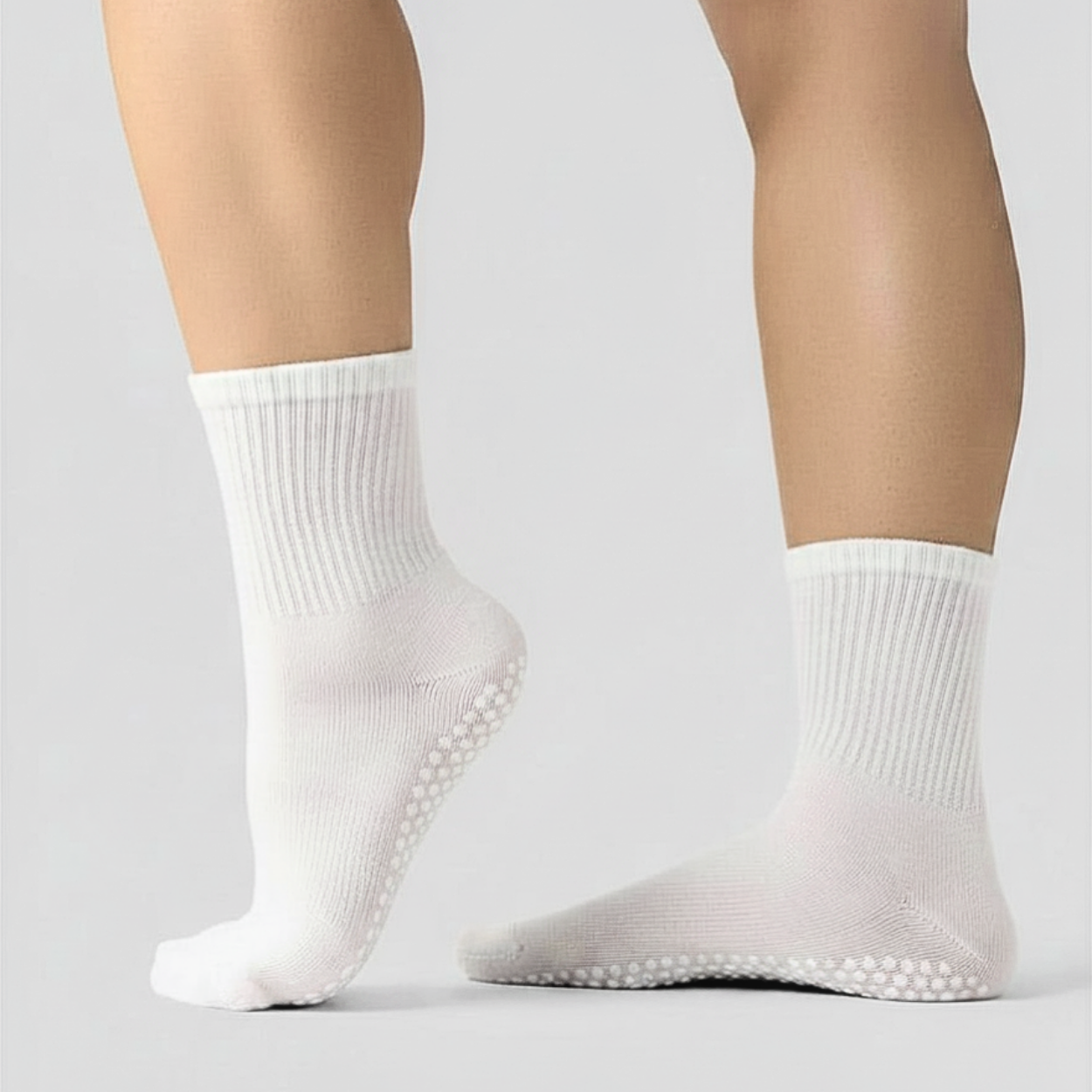 White Pilates Yoga Non-Slip Grip Socks